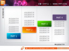 坐标台阶表达PPT流程图图表素材