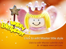 魔法小公主背景的生日幻灯片模板