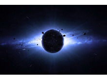 黑色背景星球星空宇宙PPT背景图片