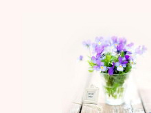 紫色花卉植物PPT背景图片