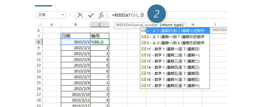 Excel如何筛选出是星期日的日期？