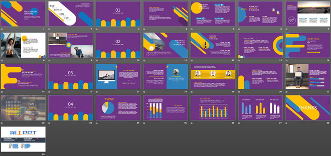 紫色时尚PowerPoint模板下载