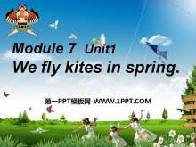 《We fly kites in spring》PPT课件