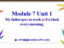 《My father goes to work at 8 o/clock every morning》PPT课件6