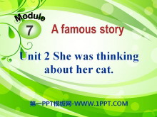 《She was thinking about her cat》A famous story PPT课件4