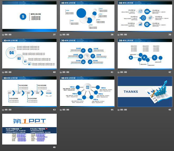 蓝色动态财务数据分析报告PPT模板