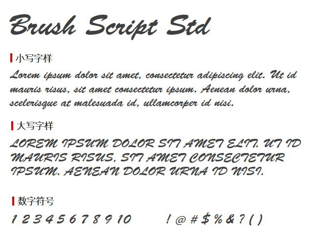 Brush script Std 字体下载