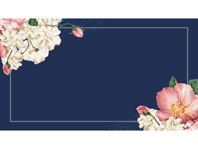 五张复古文艺花卉PPT边框背景图片