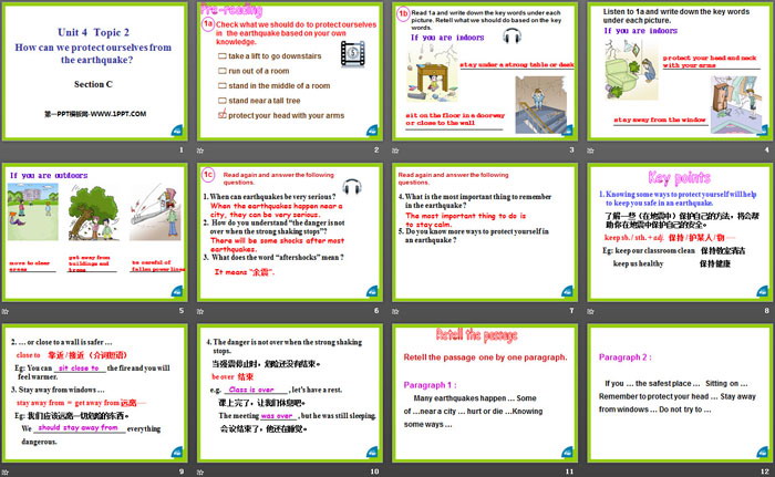 《How can we protect ourselves from the earthquake?》SectionC PPT