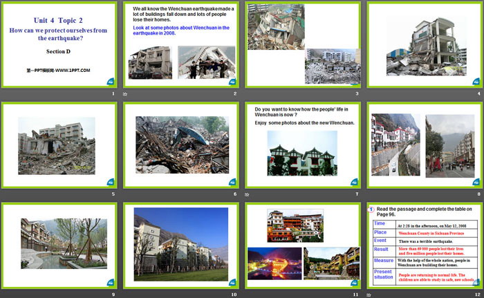 《How can we protect ourselves from the earthquake?》SectionD PPT