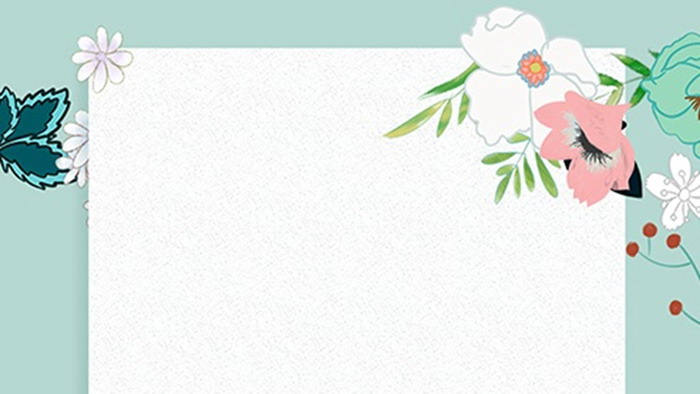 手绘花卉PPT边框背景图片