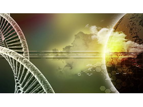 生命科学DNA链条PPT背景图片