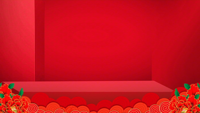 11张红色帷幕灯笼新年PPT背景图片