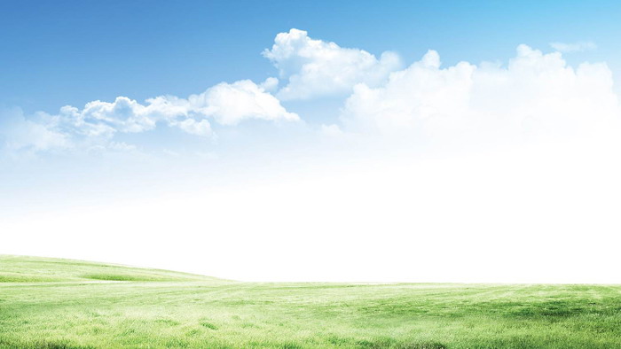 ppt背景图片; 关键词:蓝天白云,绿色草地powerpoint背景图片,自然风景