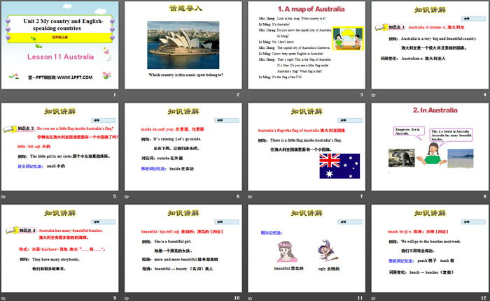 《Australia》My Country and English-speaking Countries PPT教学课件