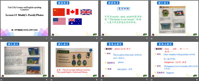 《Maddy\s Family Photos》My Country and English-speaking Countries PPT