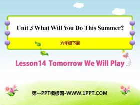 《Tomorrow We Will Play》What Will You Do This Summer? PPT课件