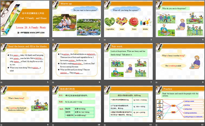 《A Family Picnic》Family and Home PPT