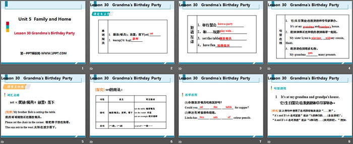 《Grandma\s Birthday Party》Family and Home PPT课件下载