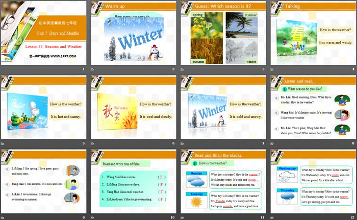 《Seasons and Weather》Days and Months PPT
