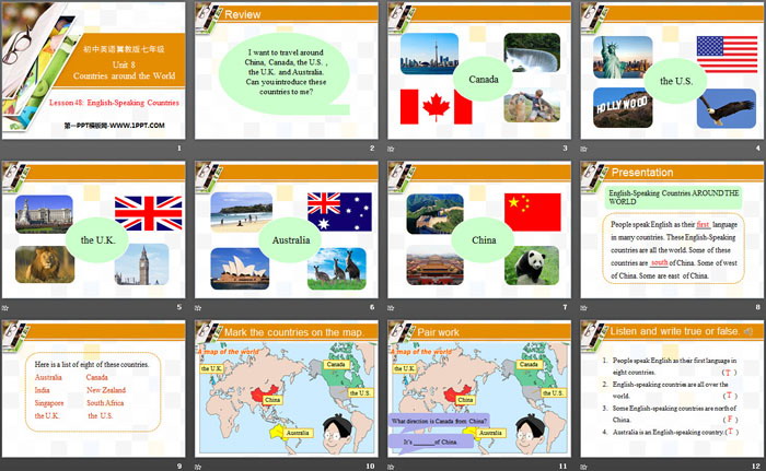 《English-Speaking Countries》Countries around the World PPT