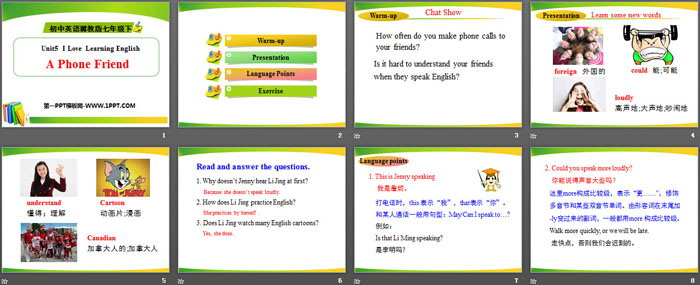 《A Phone Friend》I Love Learning English PPT课件