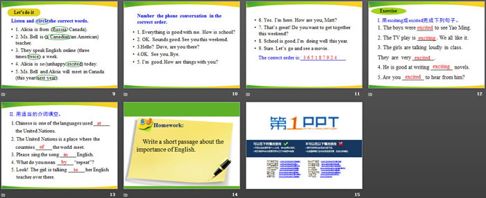 《Online Phone Calls》I Love Learning English PPT