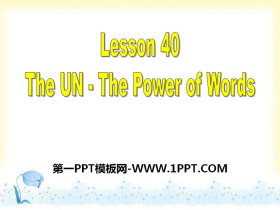 《The UN-The Power of Words》Work for Peace PPT课件下载