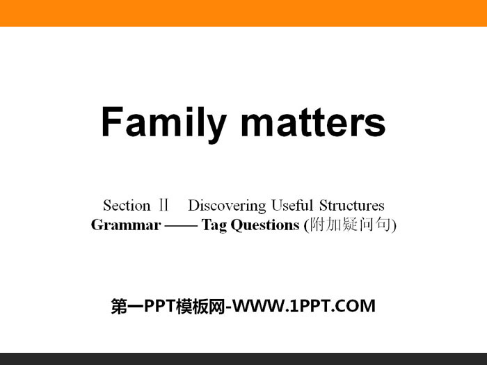 《Family matters》Section ⅡPPT