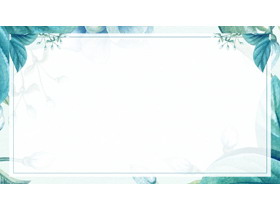 两张蓝色水彩艺术花卉PPT背景图片