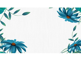 两张蓝色唯美花卉PPT背景图片