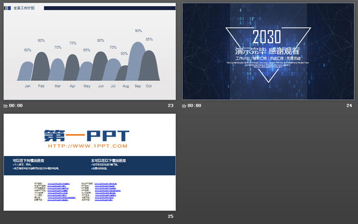 蓝色虚拟数字信息技术工作汇报PPT模板