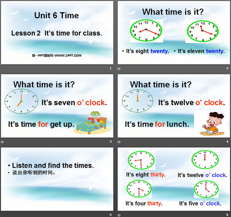 《It\s time for class》Time PPT
