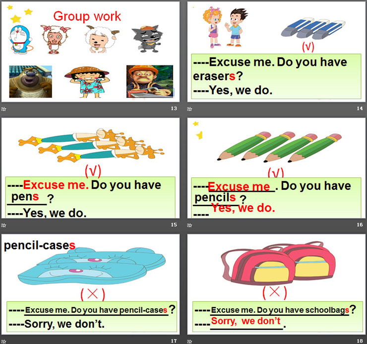 《Do you have school bags?》Shopping PPT