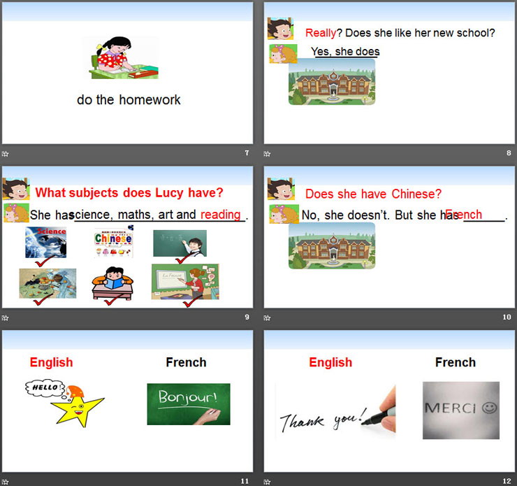 《Lucy is in a new school》School in Canada PPT