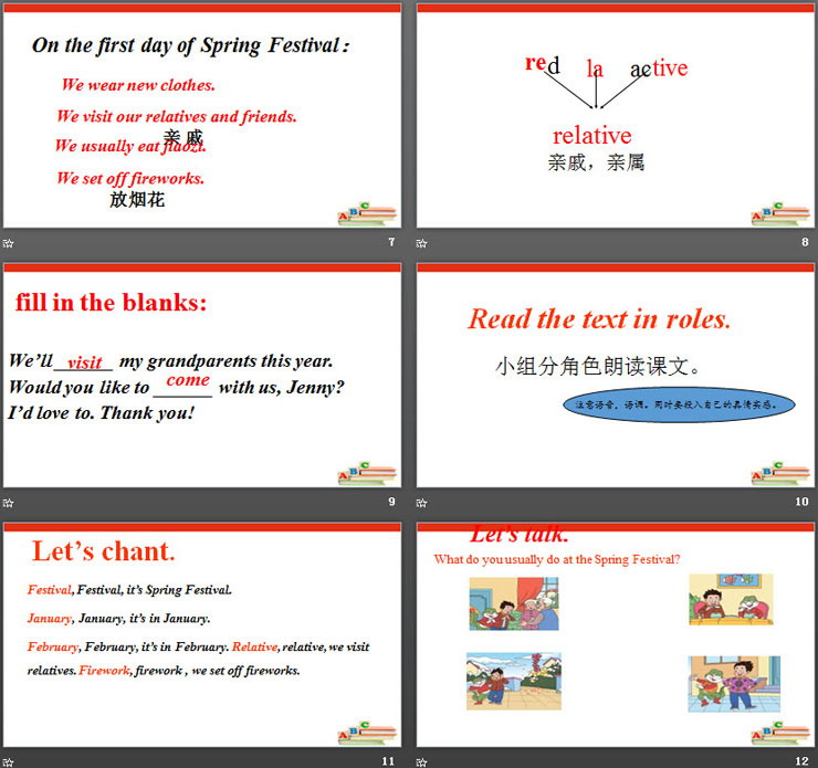 《We visit relatives and friends》Spring Festival PPT