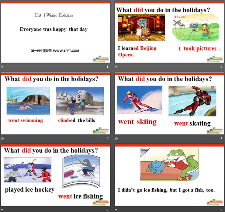 《Everyone was happy that day》Winter Holidays PPT