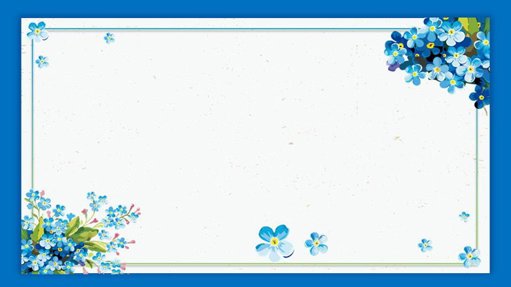 蓝色水彩花卉PPT背景图片
