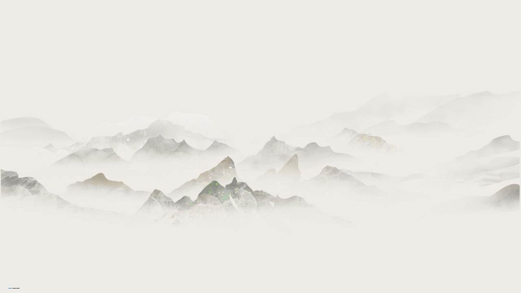 1张中国古建筑背景图片,6张淡雅黑白水墨山水背景图片