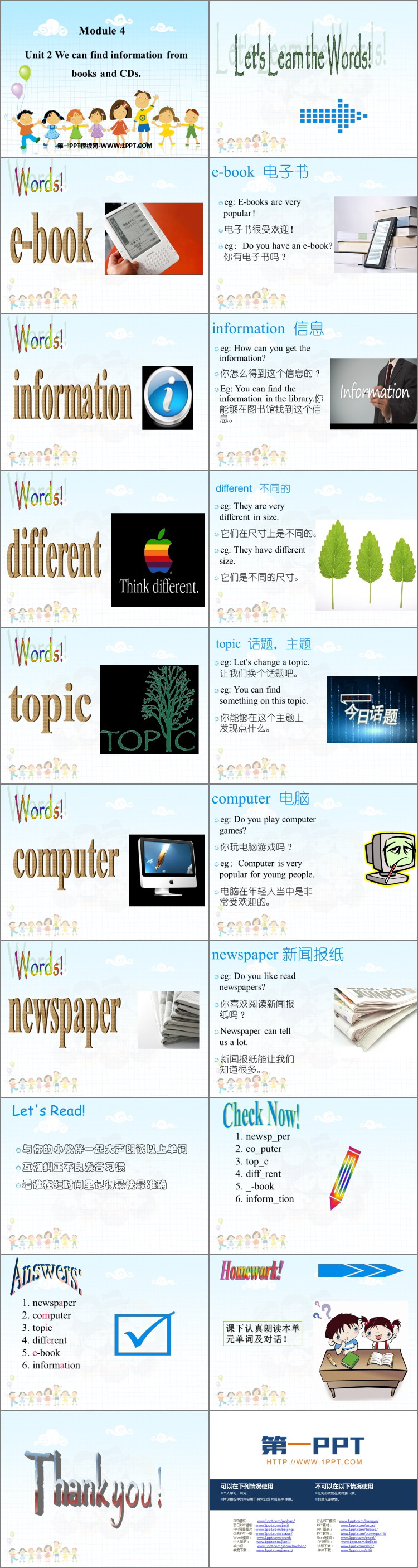 《We can find information from books and CDs》PPT教学课件