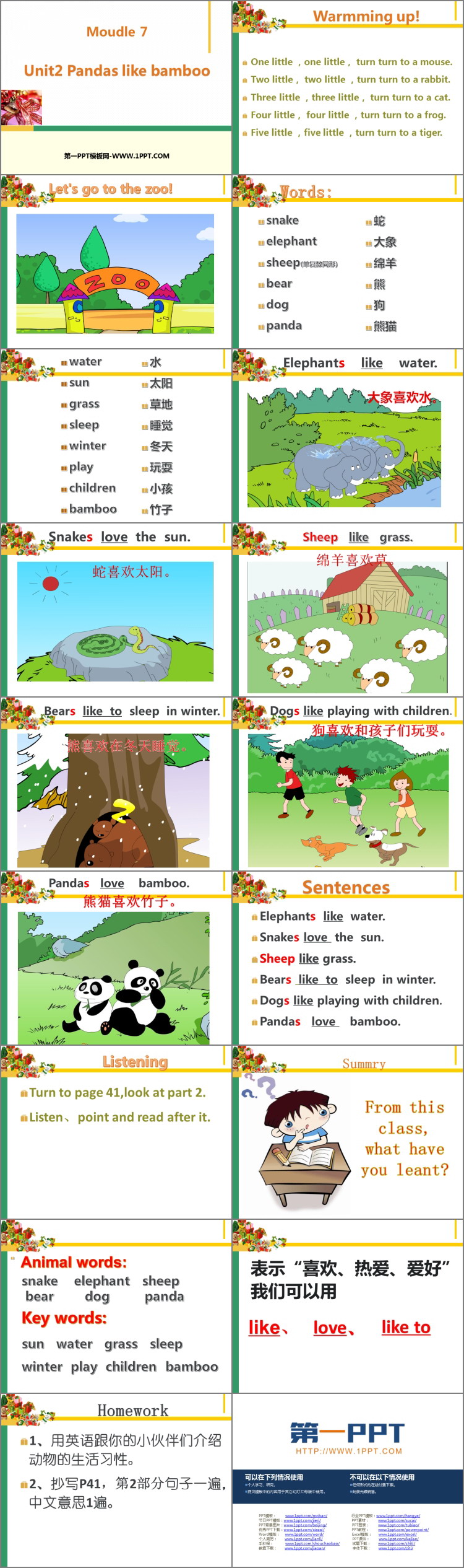 《Pandas love bamboo》PPT优秀课件