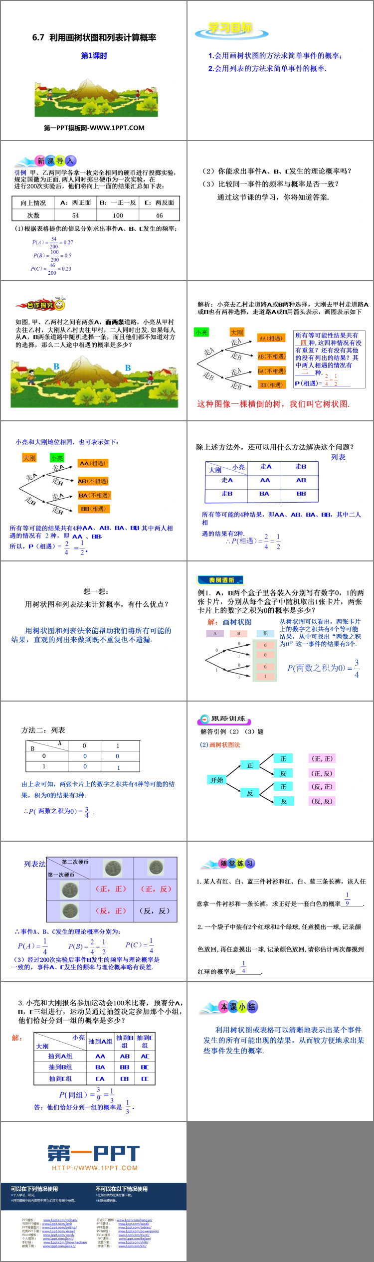 《利用画树状图和列表计算概率》PPT教学课件
