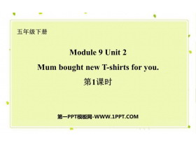 《Mum bought new T-shirts for you》PPT课件(第1课时)