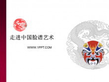 中国脸谱背景PPT模板