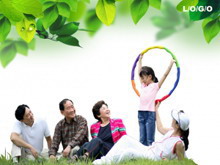 绿色韩国家庭PPT模板下载
