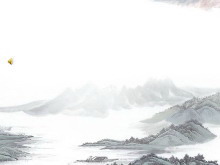 淡雅水墨山水画背景的中国风PPT背景图片下载