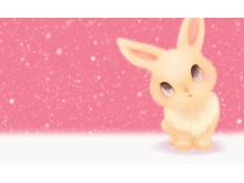 粉色可爱的小兔子PPT背景图片