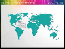 绿色扁平世界地图PPT插图免费下载