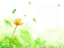 彩绘系列卡通花卉PPT背景图片