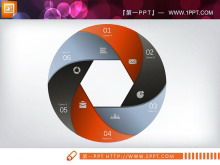 圆形3D立体PPT图表